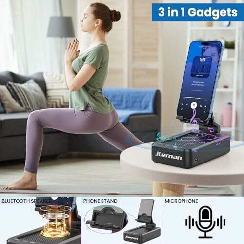 JTEMAN Bluetooth Speaker & Phone Stand